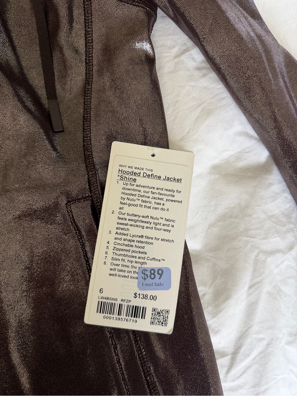 lululemon athletica Hooded Define Jacket in Shine - Picture 4 of 4